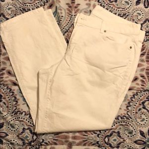Loft 14 curvy straight white jeans